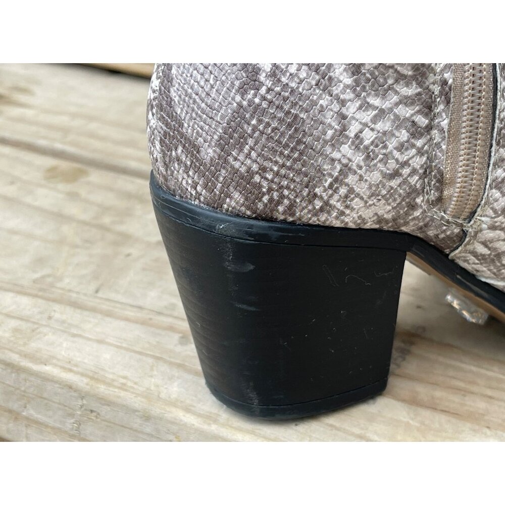 Truffle collection Snake Print Knee-High Block Heel Boots With Side Zipper Sz 6 - Picture 11 of 13